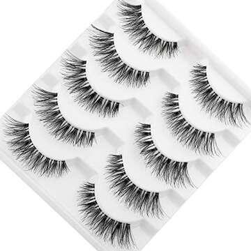 JIMIRE Fake Eyelashes Natural Multipack Lashes False Eyelashes 2 Packs