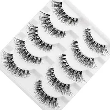 JIMIRE Fake Eyelashes Natural Multipack Lashes False Eyelashes 2 Packs