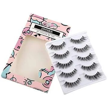 JIMIRE Fake Eyelashes Natural Multipack Lashes False Eyelashes 2 Packs