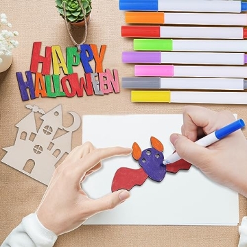 JOYIN 60 Pcs Halloween Wooden Craft Kit for Kids