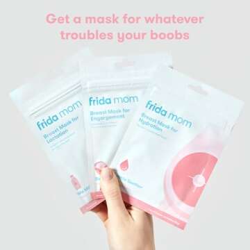 Frida Mom Hydration Packets for Breasts, Hydrate Nipples with Breast Mask Made with Aloe Vera, Honey, Tea Tree Oil, & Cucumber, 2 Sheet Masks