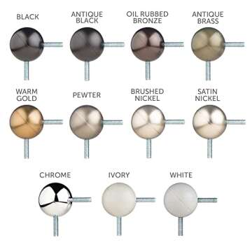 Ivilon Bay Window Curtain Rod Corner Connector - for Rods of 5/8 to 1-1/8 Inch - Black