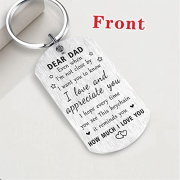 Heartfelt Keychain Birthday Gift for Dad - I Love You