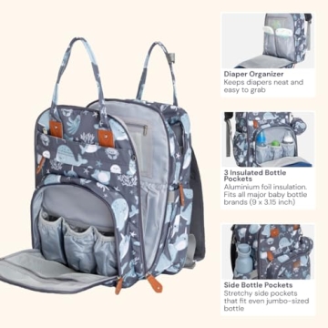 BabbleRoo Diaper Bag Backpack - Stylish Baby Essentials