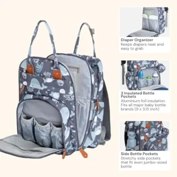 BabbleRoo Diaper Bag Backpack - Stylish Baby Essentials