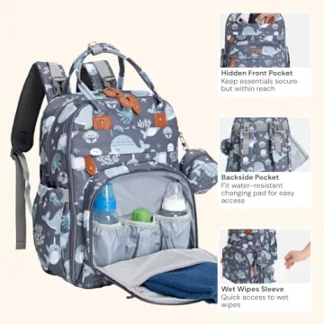 BabbleRoo Diaper Bag Backpack - Stylish Baby Essentials
