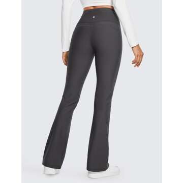 CRZ YOGA Women's Fleece Lined Flare Leggings - Stylish, Warm, and Comfortable for Daily Wear