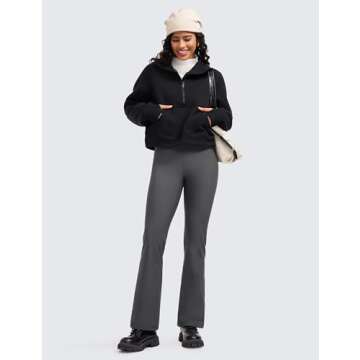 CRZ YOGA Fleece Lined Flare Leggings for Ultimate Comfort