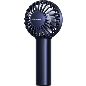 SWEETFULL Mini Portable Fan Powerful Handheld Fan Rechargeable,3 Speeds Personal Small Hand Fan for ...