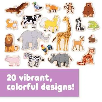 SPARK & WOW Wooden Magnets | Animals, Magnets for Kids Ages 2+ | Open-Ended Play | Adhere to Fridges, Whiteboards and More