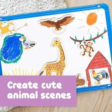 SPARK & WOW Wooden Magnets | Animals, Magnets for Kids Ages 2+ | Open-Ended Play | Adhere to Fridges, Whiteboards and More
