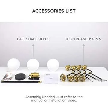 7PMBEANE Mid Century Glass Globe Chandelier - 8 Light