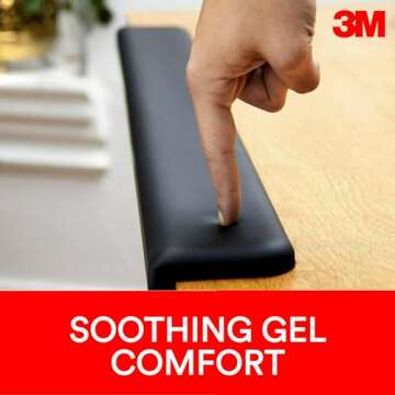3M Gel Wrist Rest for Standing Desks, Accommodate Different Working Positions, Black (WR200B) 30.13 x 1 x 3.25 inches