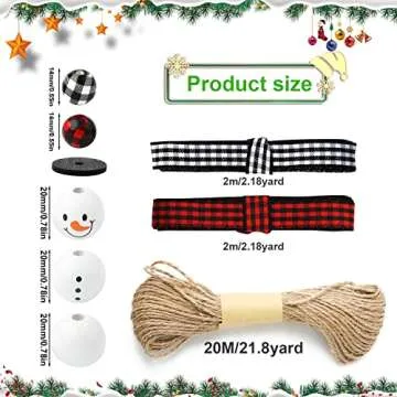 SAVITA 150pcs Christmas Snowman Wooden Beads Set for Festive Crafts