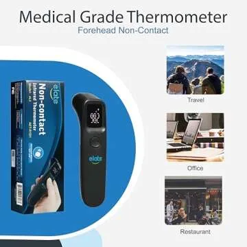 Elate Non-Contact Forehead Thermometer for Adults and Kids, No-Touch Digital Baby Thermometer for Infants/Newborns, Medical Grade, FSA HSA Eligible, Touchless Temporal Thermometer for Fever
