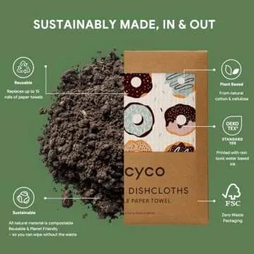 Eco-Friendly RECYCO Swedish Dishcloths - 6 Pack