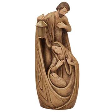 Joseph's Studio by Roman - Nativity Holy Family Figure, Carved Wood Look, 12" H, Resin and Stone, Ta...