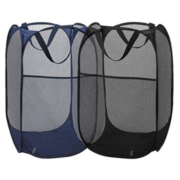 Stylish Collapsible Mesh Laundry Hampers - Durable & Portable Storage