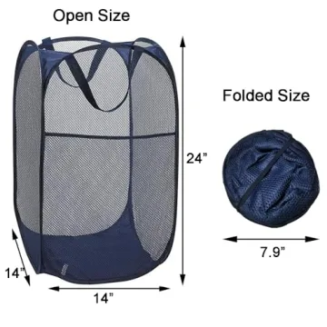 Portable Durable Mesh Laundry Hampers Collapsible Storage