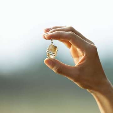 AYANA Golden Rutilated Quartz Necklace for Women - Handcrafted, Ethically Sourced Quartz Crystal for Emotional Balance and Manifestation, Ideal for All Zodiac Signs