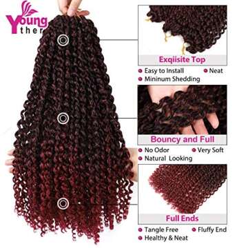 Youngther Passion Twist Crochet Hair 18 Inch for Women