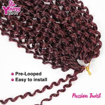 Youngther Passion Twist Crochet Hair 18 Inch for Women