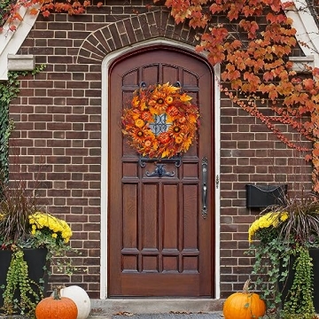 Sggvecsy Fall Wreath 22’’ for Autumn and Thanksgiving Decor