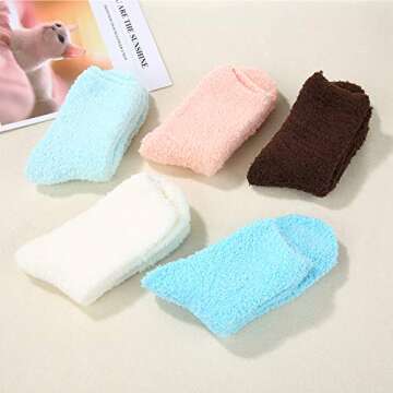 Zando Womens Winter Warm Fuzzy Fluffy Socks Casual Super Soft Crew Sock Microfiber Thick Home Sock C...