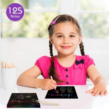 Rainbow Scratch Art Paper Mini Notes for Kids Creative Fun