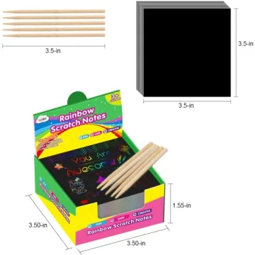 Rainbow Scratch Art Paper Mini Notes for Kids Creative Fun
