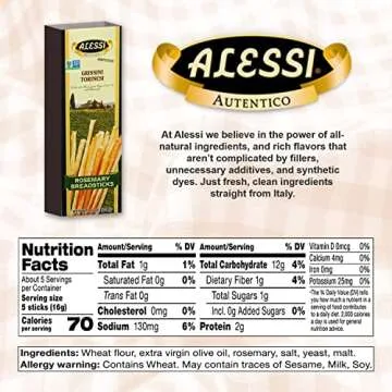 Alessi Rosemary Breadsticks - Authentic Italian Snack (3 oz)