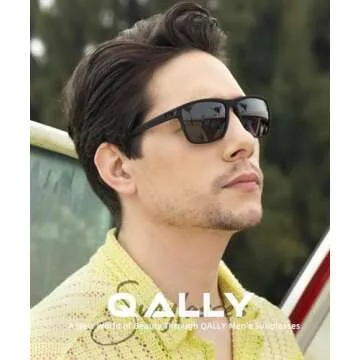 QALLY Polarized Sunglasses Men, Mens Sunglasses Polarized UV protection Lightweight Sun Glasses for ...