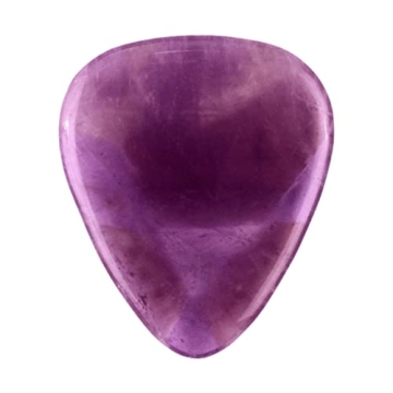 Amethyst Stone Guitar Or Bass Pick - 3.0 mm Ultra Heavy Gauge - Specialty Handmade Gemstone Exotic P...