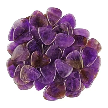 Amethyst Guitar Pick Set - Heavy Gauge Stone Plectrums
