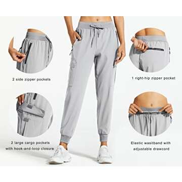 Libin Women's Cargo Joggers Lightweight Quick Dry Hiking Pants Athletic Workout Lounge Casual Outdoo...