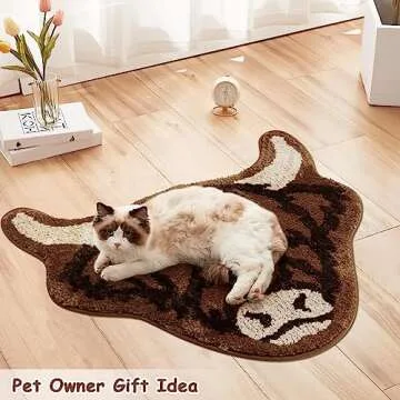 Percozzi Highland Cow Tufted Rug Bath Mat Scottish Long Horn Fluffy Cow Bathroom Shower Mat Softness Bathmat Aesthetic Floor Carpet for Bedroom Farmhouse Home 27.5" x 25.5"