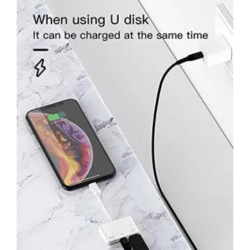 zoyuzan Camera Memory SD Card Reader Compatible for iPhone,Compatible with Lightning Male to USB Female OTG Adapter Micro TF Power Charging Splitter Charger Connector for ipad 12 11 xs xr x Camera