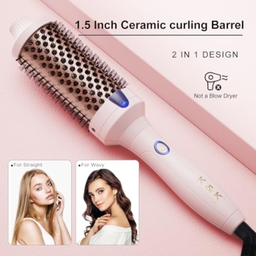 K&K Thermal Brush Ceramic Tourmaline Ionic Hair Styler