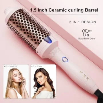 K&K Thermal Brush Ceramic Tourmaline Ionic Hair Styler