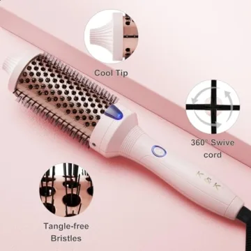 K&K Thermal Brush Ceramic Tourmaline Ionic Hair Styler