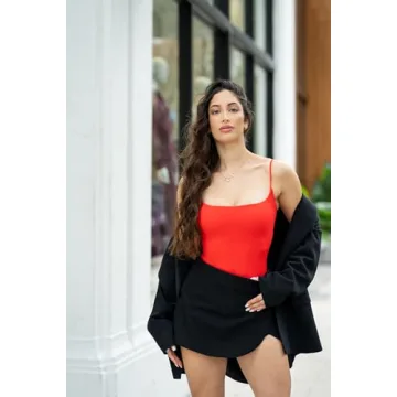 SUUKSESS Sexy Square Neck Thong Bodysuit for Women