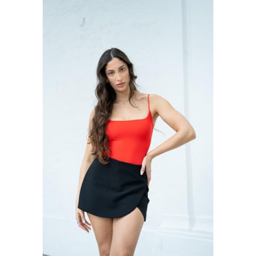 SUUKSESS Sexy Square Neck Thong Bodysuit for Women