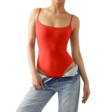 SUUKSESS Sexy Square Neck Thong Bodysuit for Women