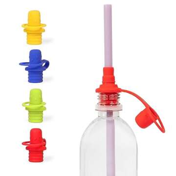 Spill-Proof Water Bottle Adapter for Kids - 4 Pack