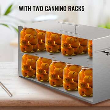 VEVOR 15 Quart Water Bath Canner - Stove Top Canning Pot with 2 Canning Racks, 304 Food Grade Stainl...