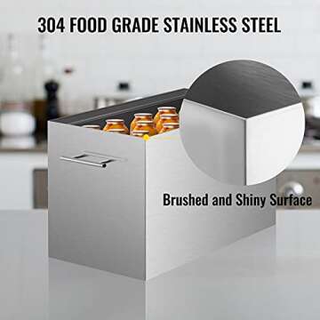 VEVOR 15 Quart Water Bath Canner - Stove Top Canning Pot with 2 Canning Racks, 304 Food Grade Stainless Steel, Flat Bottom Brushed Design, Holds 15 Quart Jars