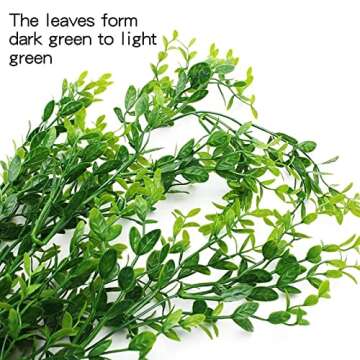 HERCOCCI 2 Pack Reptile Plants, Terrarium Hanging Plants Vines Artificial Leaves Habitat Decorations...