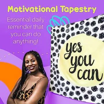 Birdy Boutique Learning Tapestry - Yes You Can Inspirational Banner - Lightweight & Easy to Hang - Wall Hanging Canvas for Bedroom, Office, Playroom, Classroom – 36" X 36in"