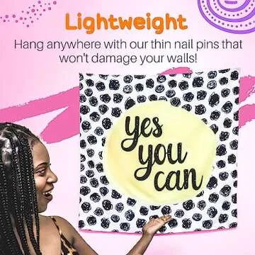 Birdy Boutique Learning Tapestry - Yes You Can Inspirational Banner - Lightweight & Easy to Hang - Wall Hanging Canvas for Bedroom, Office, Playroom, Classroom – 36" X 36in"