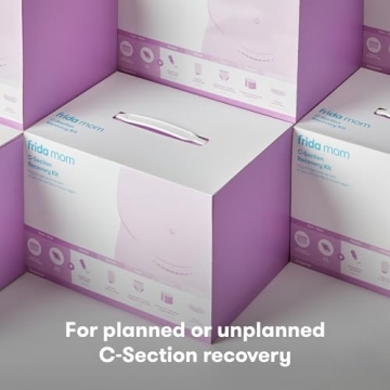 Frida Mom C-Section Recovery Must Have Kit for Labor, Delivery, & Postpartum, Socks, Peri Bottle, Disposable Underwear, Abdominal Support Binder, Shower Wipes, Silicone Scar Patches, & Toiletry Bag